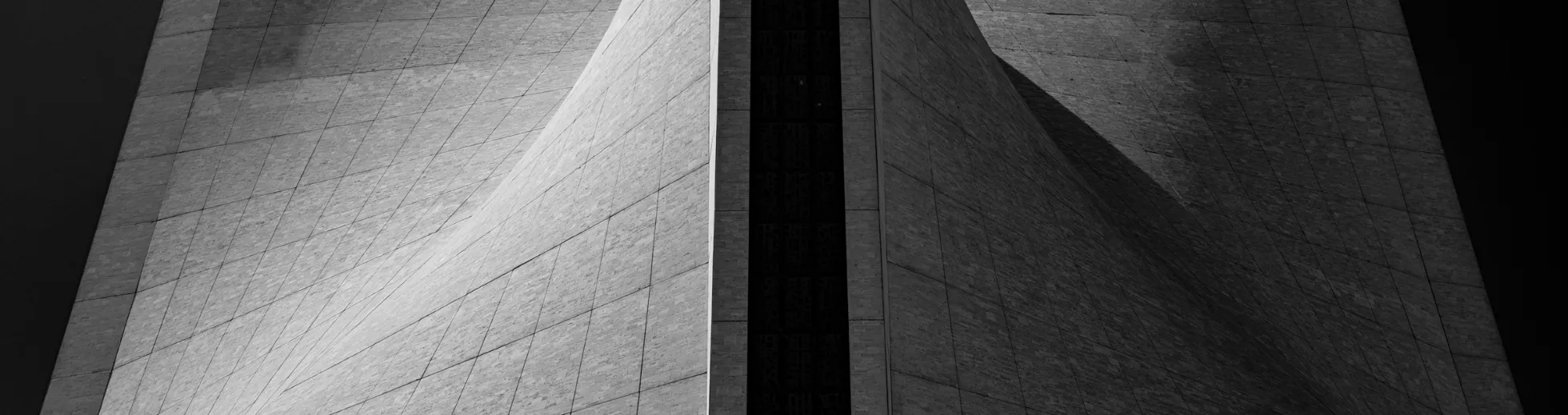 Brutalist concrete facade